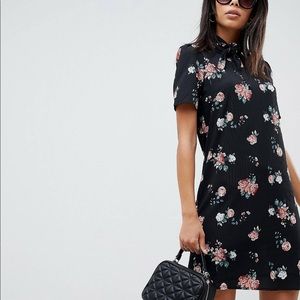 Tall High Neck Short Sleeve Dress In Vintage